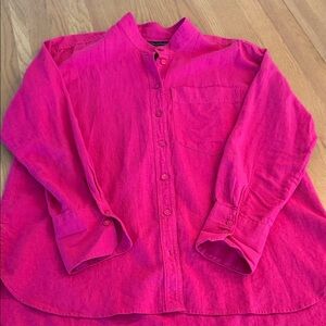 Banana Republic linen Fuchsia Button Down Shirt